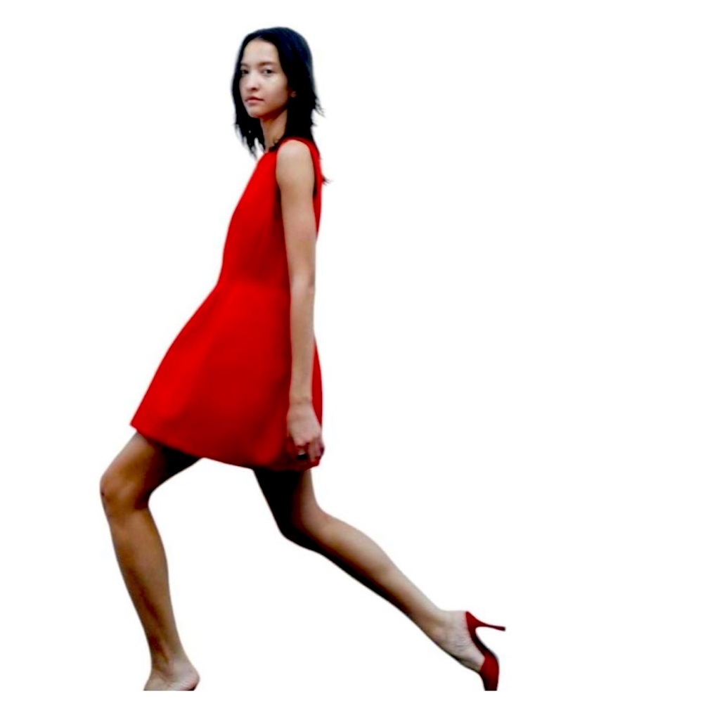 ZARA VOLUMINOUS SHORT DRESS RED 2487/707 NWOT